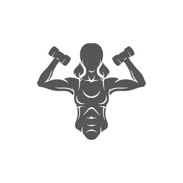 Γυναίκα Bodybuilder Ανύψωσης Αλτήρες Σιλουέτα Που Απομονώνονται Λευκό Φόντο Διανυσματικά — Διανυσματικό Αρχείο