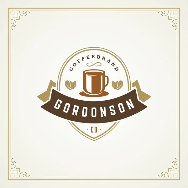 Coffeeshop Logo Ontwerp Sjabloon Vectorillustratie Cup Silhouet Goed Voor Cafetaria — Stockvector