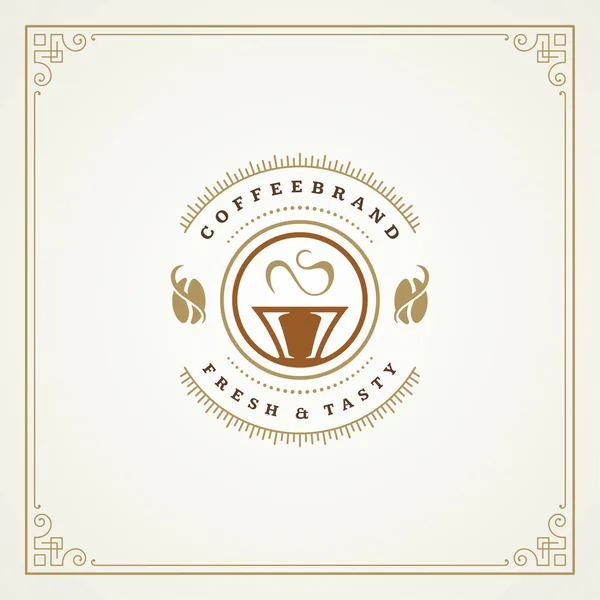 Coffee Shop Logo Projekt Szablon Wektor Ilustracja Puchar Sylwetka Dobre — Wektor stockowy