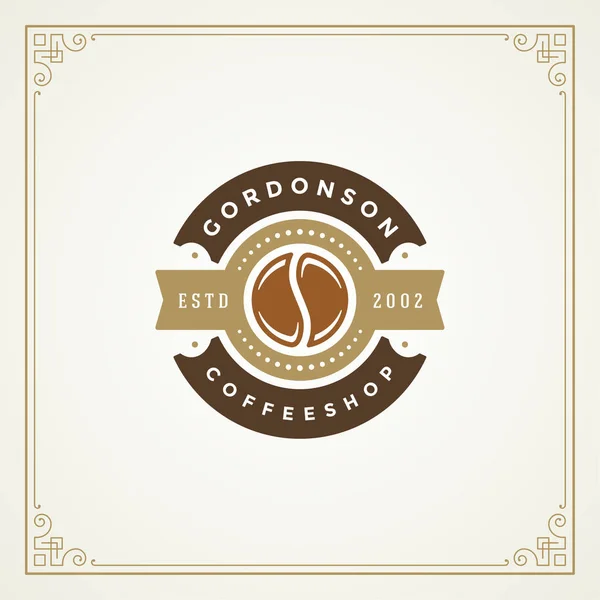 Coffeeshop Logo Ontwerp Sjabloon Vectorillustratie Bean Silhouet Goed Voor Cafetaria — Stockvector