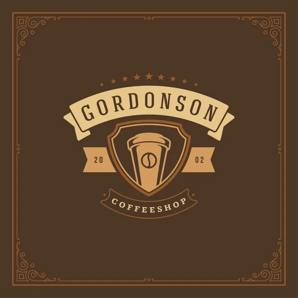 Coffee shop label ontwerp sjabloon vectorillustratie. — Stockvector