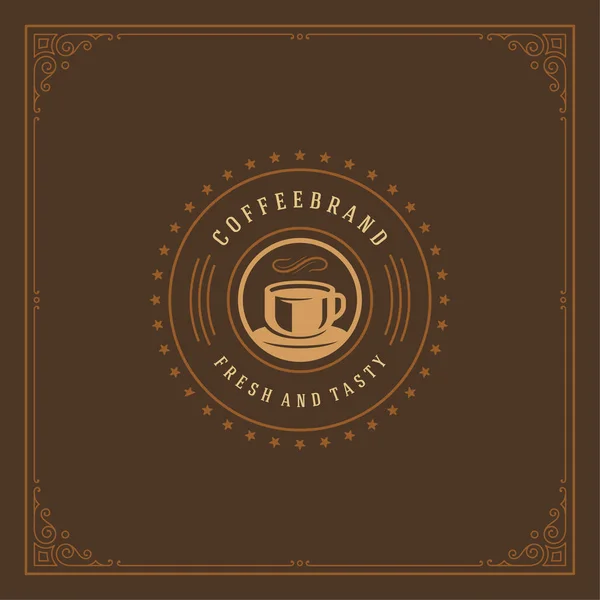 Coffeeshop Logo Ontwerp Sjabloon Vectorillustratie Cup Silhouet Goed Voor Cafetaria — Stockvector