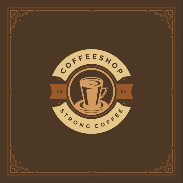 Εικονογράφηση Φορέα Πρότυπο Σχεδιασμού Λογότυπο Κατάστημα Καφέ Κύπελλο Σιλουέτα Καλή — Διανυσματικό Αρχείο