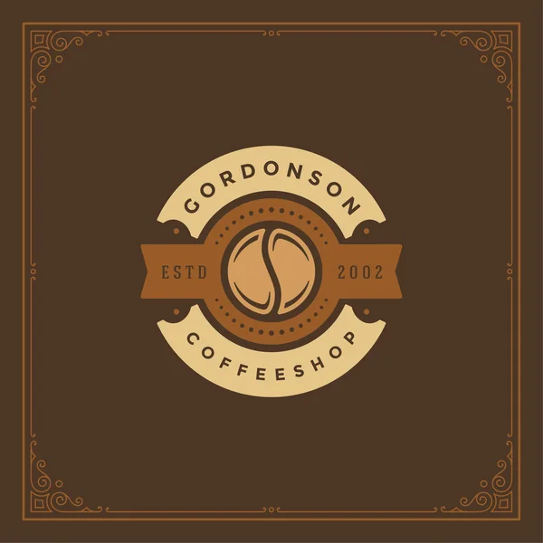 Coffee Shop Logo Tasarım Şablonu Vektör Çizim Siluet Iyi Kafeterya — Stok Vektör