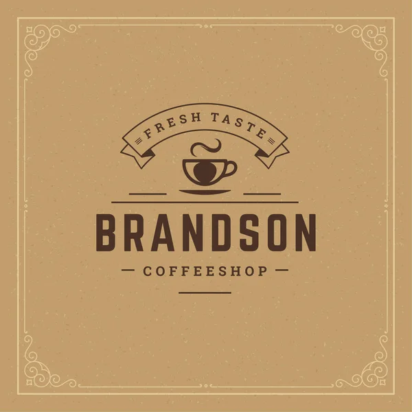 Coffee Shop Logo Design Template Vector Illustration Cup Silhouette Good — Stock Vector