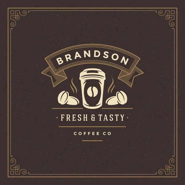 Coffeeshop Logo Ontwerp Sjabloon Vectorillustratie Koffiekopje Silhouet Goed Voor Cafetaria — Stockvector