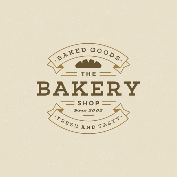 Αρτοποιείο Σήμα Την Ετικέτα Ρετρό Διανυσματικά Εικονογράφηση Ψωμί Καρβέλι Σιλουέτα — Διανυσματικό Αρχείο