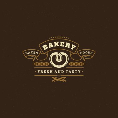 Fırın rozeti veya etiket vektör illüstrasyonu.