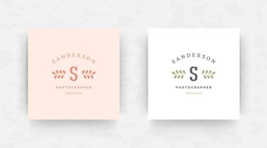 Zarif marka logo tasarımı şablon vektör çizimi.