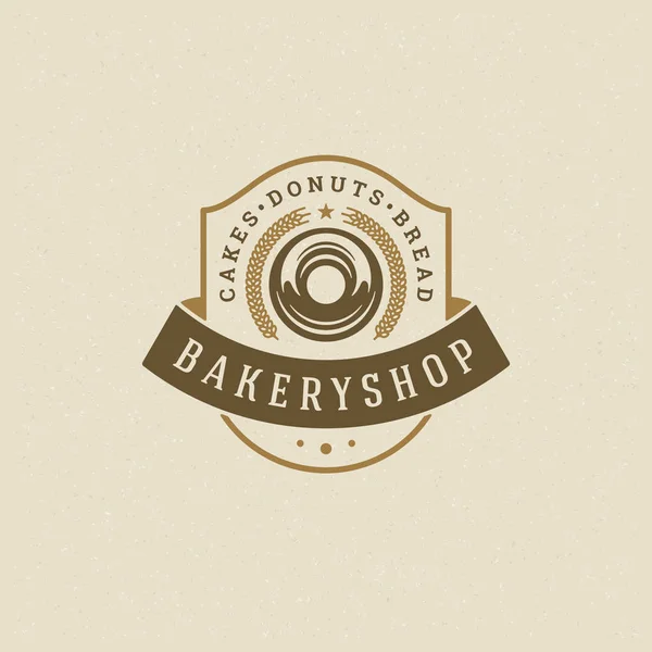 Bakery badge or label retro vector illustration. — Stock Vector