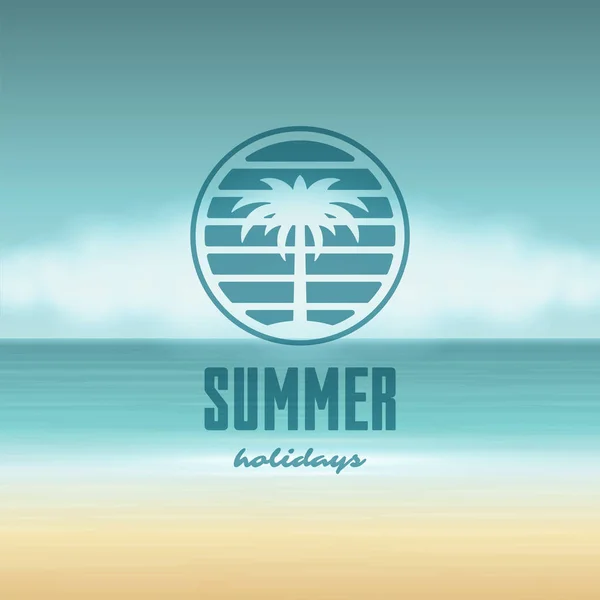 Zomer Vakantie Label Badge Typografie Slogan Design Voor Poster Wenskaart — Stockvector