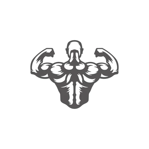 Bodybuilder uomo silhouette isolato su sfondo bianco vettoriale illustrazione . — Vettoriale Stock