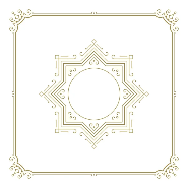 Vintage flourishes ornament frame sjabloon vectorillustratie. — Stockvector