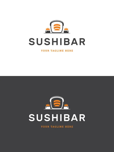 Sushi restaurant embleem logo template vector illustratie. — Stockvector