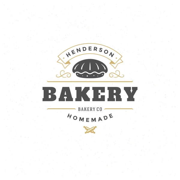 Logotipo da padaria ou emblema silhueta de tarte de ilustração vetorial vintage para padaria — Vetor de Stock