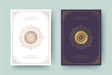 Düğün davetiyesi tarih kartını kaydet altın süslemeler, vignette girdap şablonu.