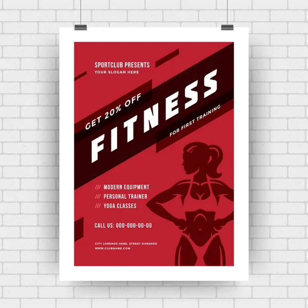 Fitnesscenter-Flyer modernes typografisches Layout, Design-Vorlage für Event-Cover — Stockvektor