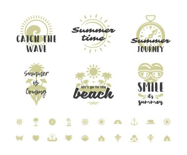 Yaz tatili tipografisi ilham verici alıntılar ya da deyimler tasarımı