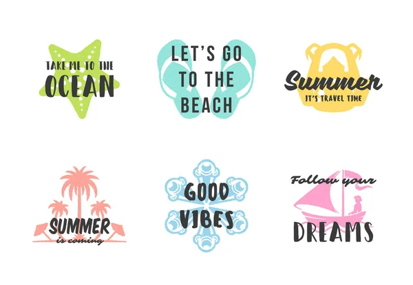 Vacances d'été typographie citations inspirantes ou dictons design — Image vectorielle