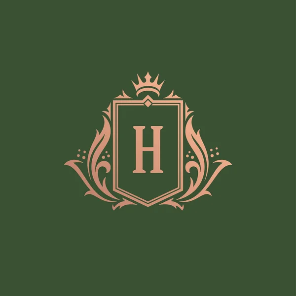 Luxury logo monogram crest template design vector illustration. — Stock Vector