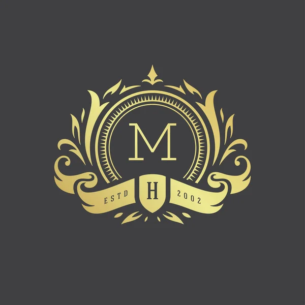 Luxury logo monogram crest template design vector illustration. — Stock Vector