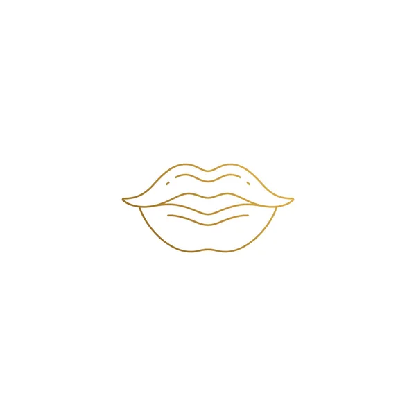İnce çizgilerle çizilmiş insan dudaklarının vektör simgesi — Stok Vektör
