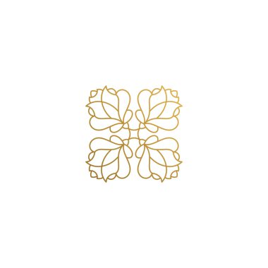 İnce çizgilerle çizilmiş çiçek süsleme elinin vektör simgesi