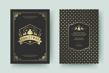 Noel tebrik kartı tasarımı vektör çizimi.