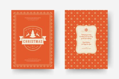 Noel tebrik kartı tasarımı vektör çizimi.