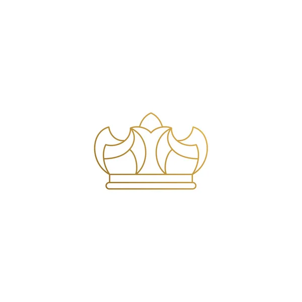 Lineair ontwerp van gouden kroon hand getrokken met dunne lijnen — Stockvector