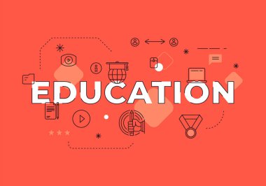 Eðitim metni kavramı modern düz biçim vektör illüstrasyonuName