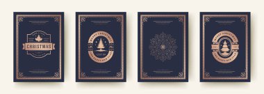 Noel kartları klasik tipografik qoutes tasarım vektör illüstrasyonunu ayarlar.