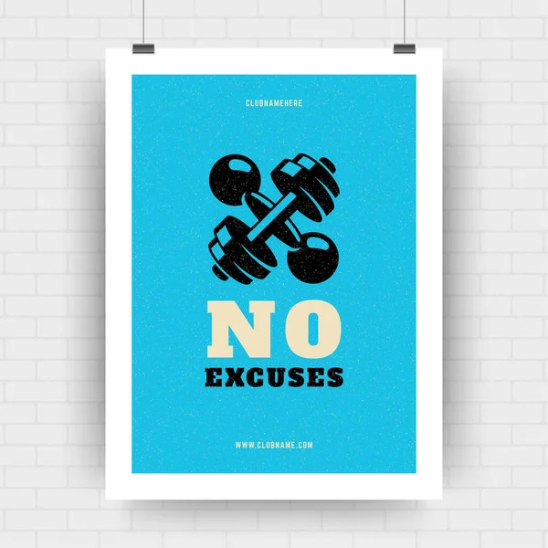 Fitness Motivation Poster Retro Typografie Zitat Design Vorlage Vektor Illustration — Stockvektor