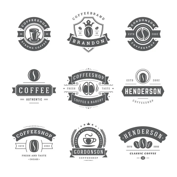 Logos de café modèles de design set illustration vectorielle pour la conception de badge de café et la décoration de menu — Image vectorielle