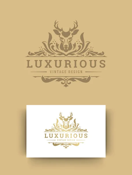 Luxus logó sablon design vektor illusztráció vintage stílus. — Stock Vector