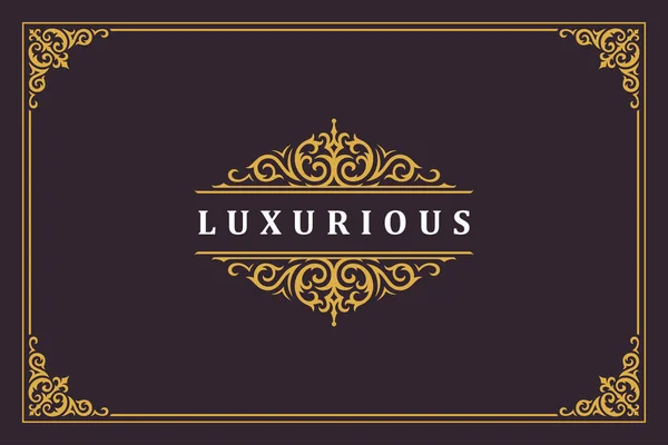 Luxus Ornament Vintage Logo Vorlage Design Vektor Illustration — Stockvektor