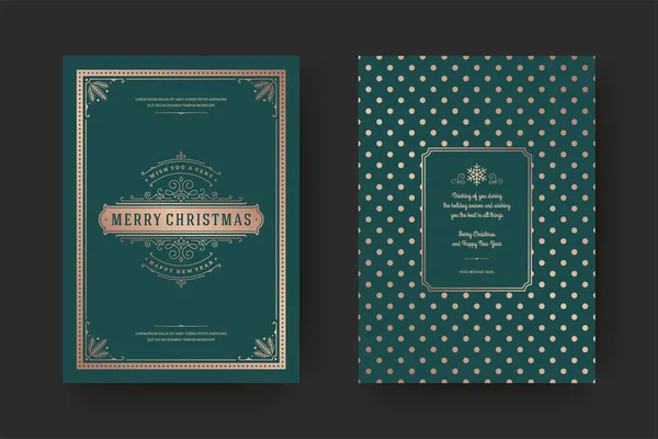 Tarjeta de felicitación de Navidad vintage tipográfico cita diseño vector ilustración — Vector de stock