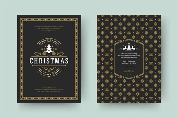 Tarjeta de felicitación de Navidad vintage tipográfico cita diseño vector ilustración — Vector de stock