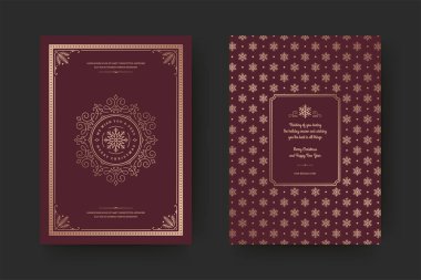 Noel tebrik kartı klasik tipografik tasarım vektör çizimi