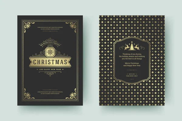 Tarjeta de felicitación de Navidad vintage tipográfico cita diseño vector ilustración — Vector de stock