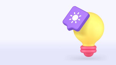 Parlaklık ayarı sembollü sarı ampul yenilik, aydınlatma kontrolü, akıllı teknoloji ve enerji tasarrufu uygulamalarını temsil ediyor. 3d gerçekçi simge kopyalama alanı vektör illüstrasyonuName