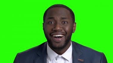 Mutlu sürpriz afro Amerikalı işadamı.