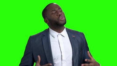 Afro-Amerikan iş antrenör yeşil ekran üzerinde.