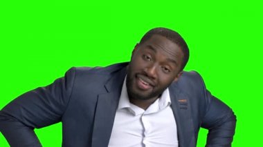 Afro-Amerikan işadamı için doğru bir cevap bekliyor.