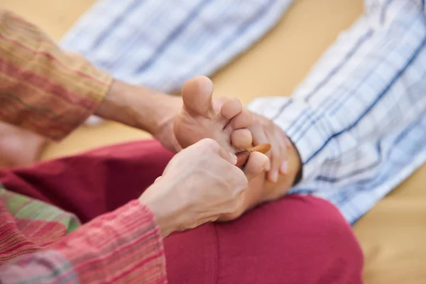 Close up fingers massaging. — Stock Photo, Image