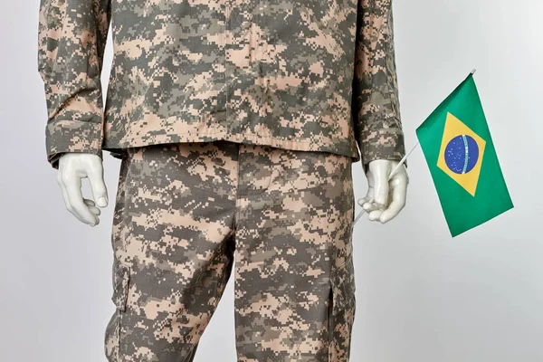 Conceito de soldado brasileiro patriótico . — Fotografia de Stock