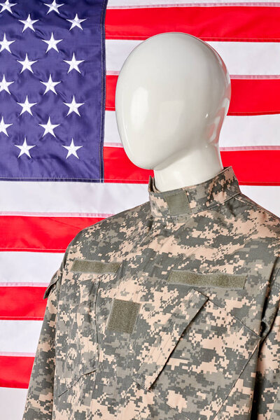 Abstract US army soldier patriot in military uniform.
