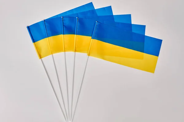 Verzameling van Oekraïense vlaggen. — Stockfoto