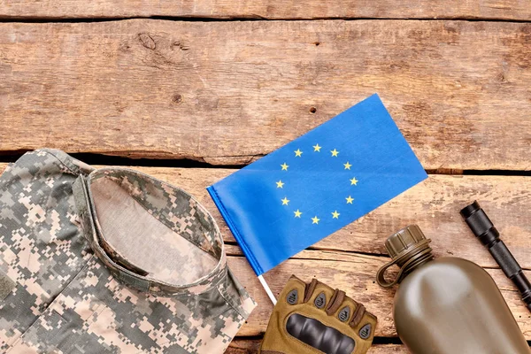 Soldado del ejército de la UE artículos plana . — Foto de Stock