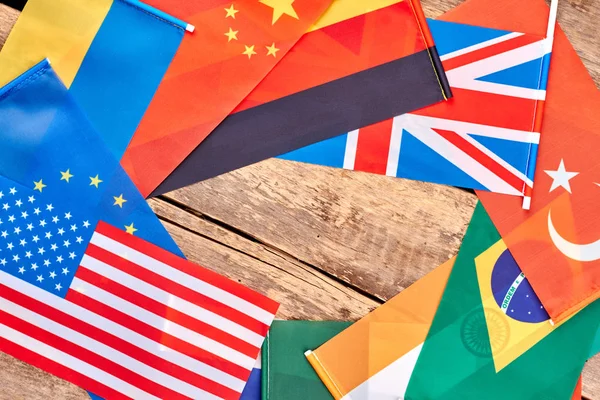 National flags of the different countries. — Stock Photo, Image